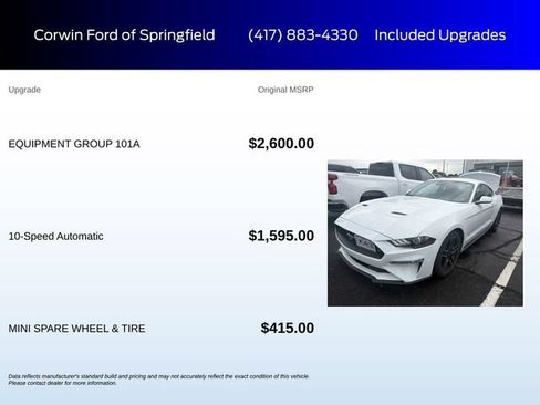 Used 2023 Ford Mustang Coupe w/ Equipment Group 101A RWD image 6