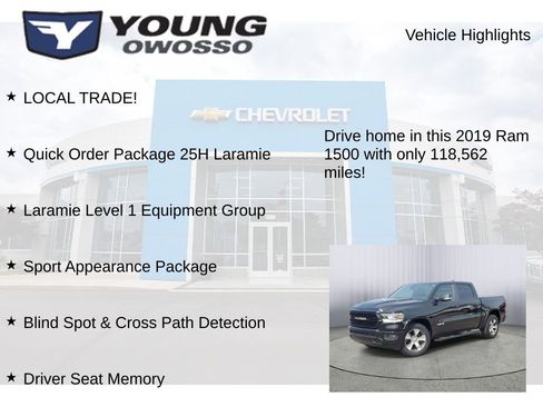 Used 2019 RAM 1500 Laramie w/ Sport Appearance Package AWD/4WD image 8