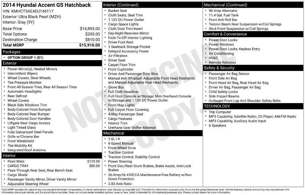 Used 2014 Hyundai Accent GS FWD image 5