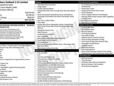 Used 2015 Subaru Outback 2.5i Limited image 4