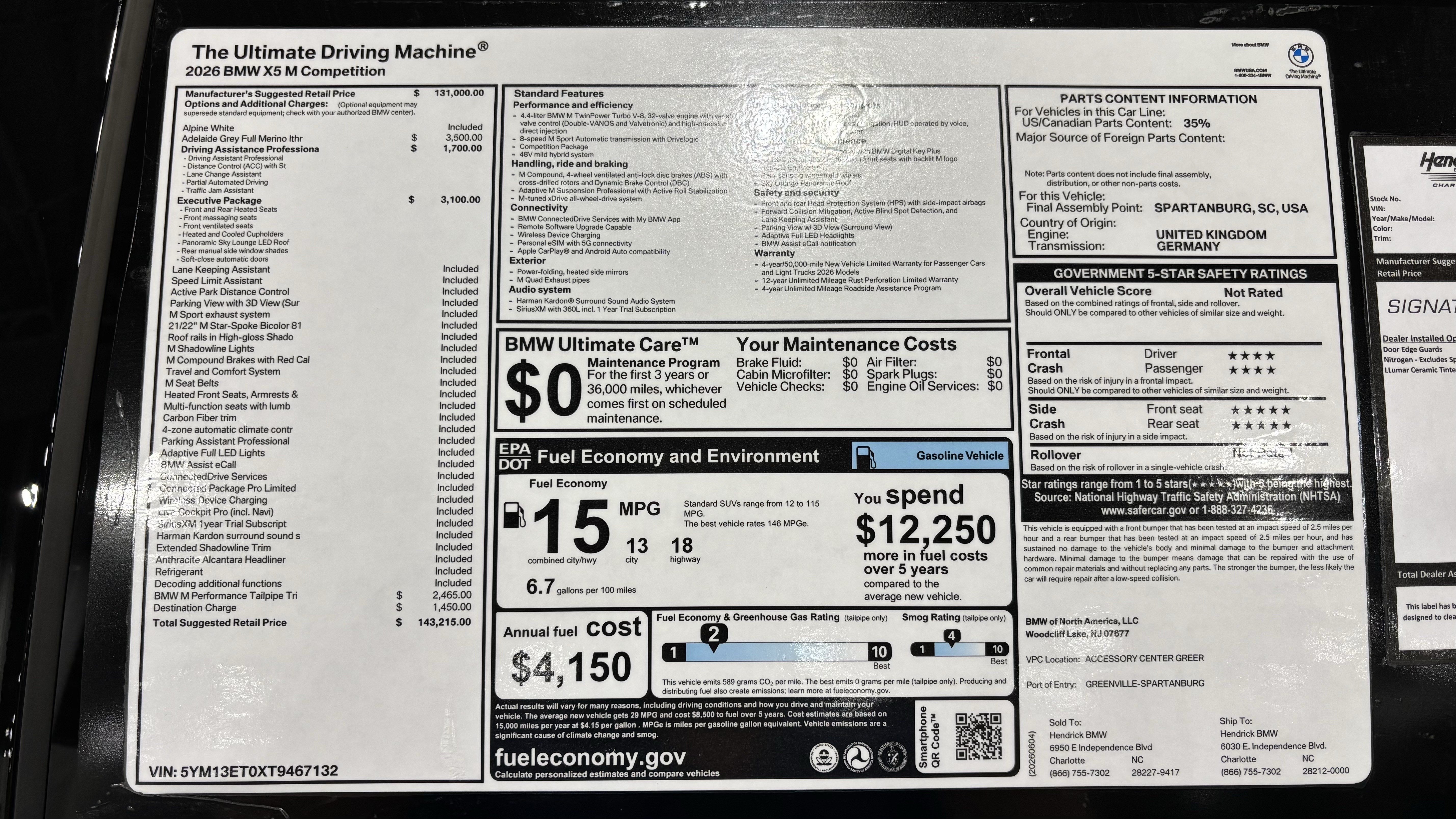 New 2026 BMW X5 M Competition w/ Executive Package AWD/4WD image 31