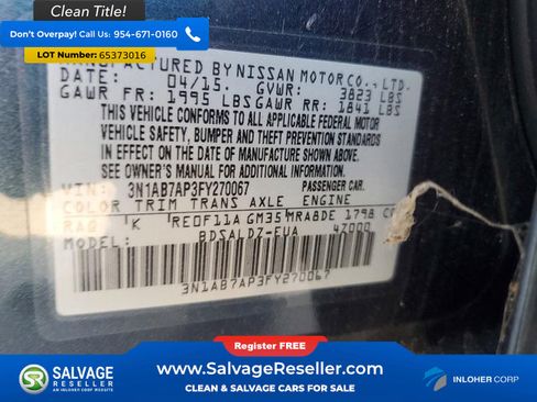 Used 2015 Nissan Sentra SV w/ Navigation Package FWD image 16