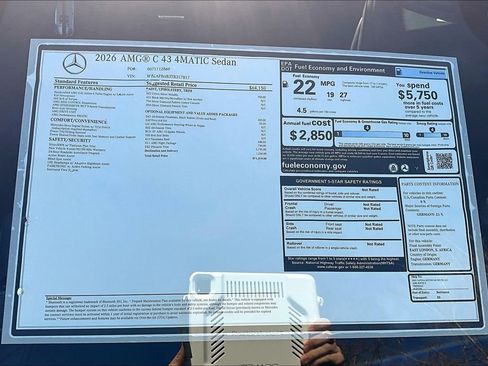 New 2026 Mercedes-Benz C 43 AMG 4MATIC Sedan image 14