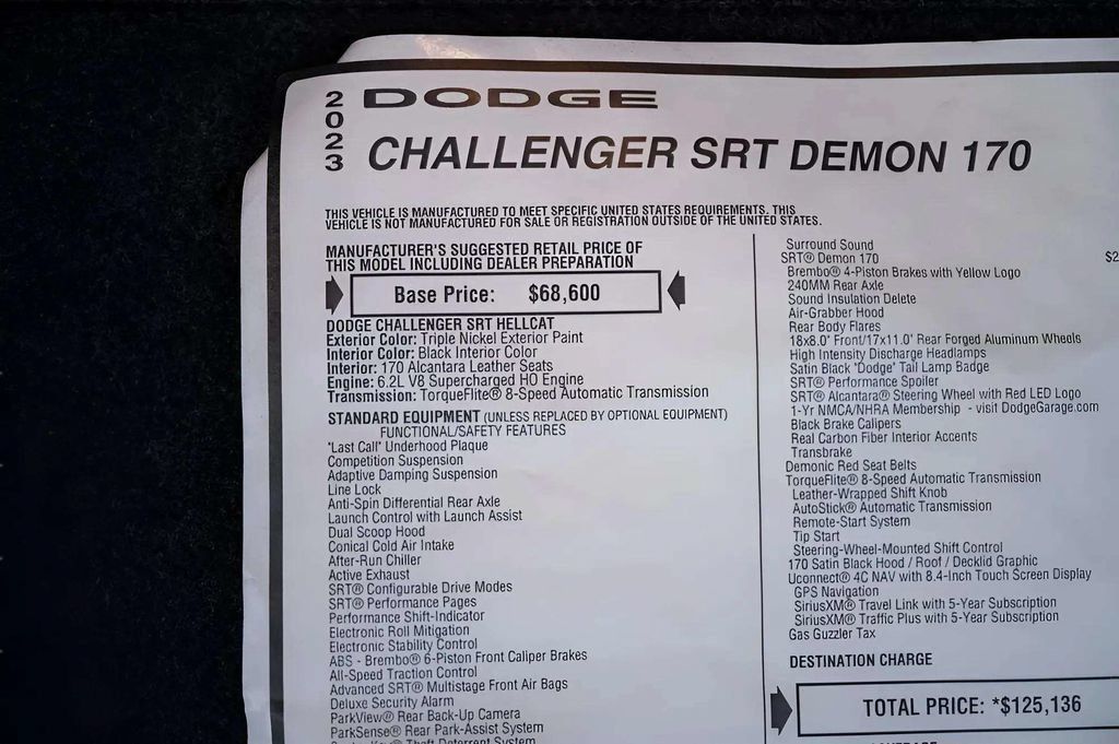 Used 2023 Dodge Challenger SRT Hellcat Redeye RWD image 89