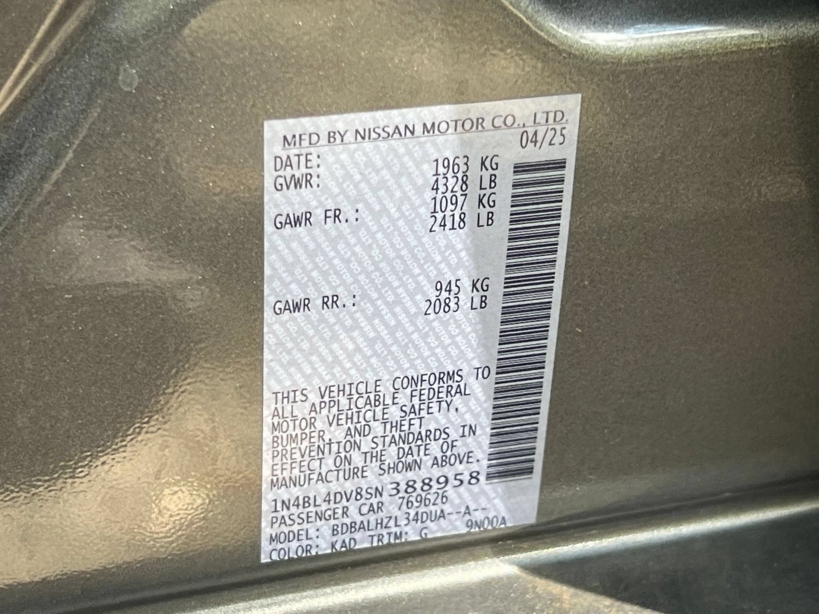 Used 2025 Nissan Altima 2.5 SV FWD image 28