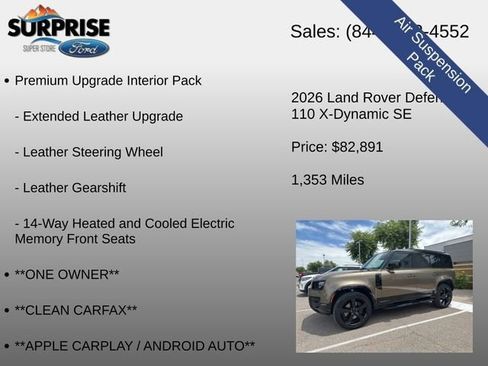 Used 2026 Land Rover Defender 110 X-Dynamic SE AWD/4WD image 14