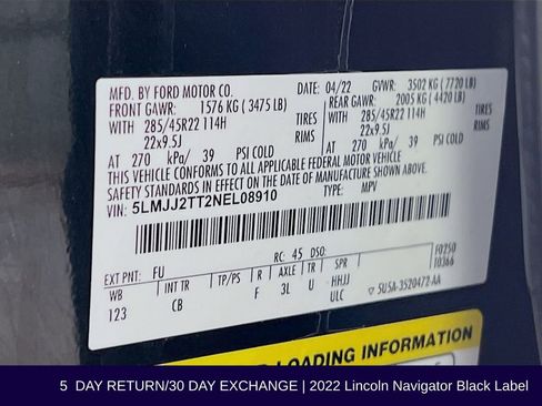 Used 2022 Lincoln Navigator Black Label image 40