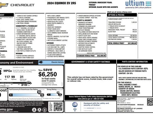 Used 2024 Chevrolet Equinox EV RS w/ LPO, Trailering Package FWD image 2