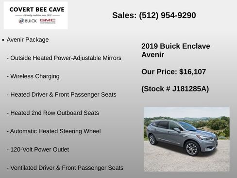 Used 2019 Buick Enclave Avenir w/ Avenir Technology Package FWD image 12