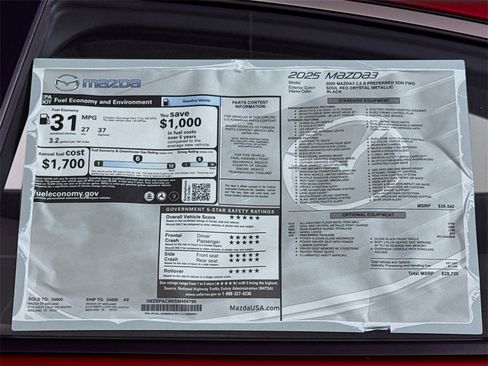 New 2025 MAZDA MAZDA3 s image 19