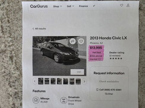 Used 2013 Honda Civic LX image 11