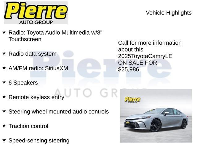 Used 2025 Toyota Camry LE FWD image 7
