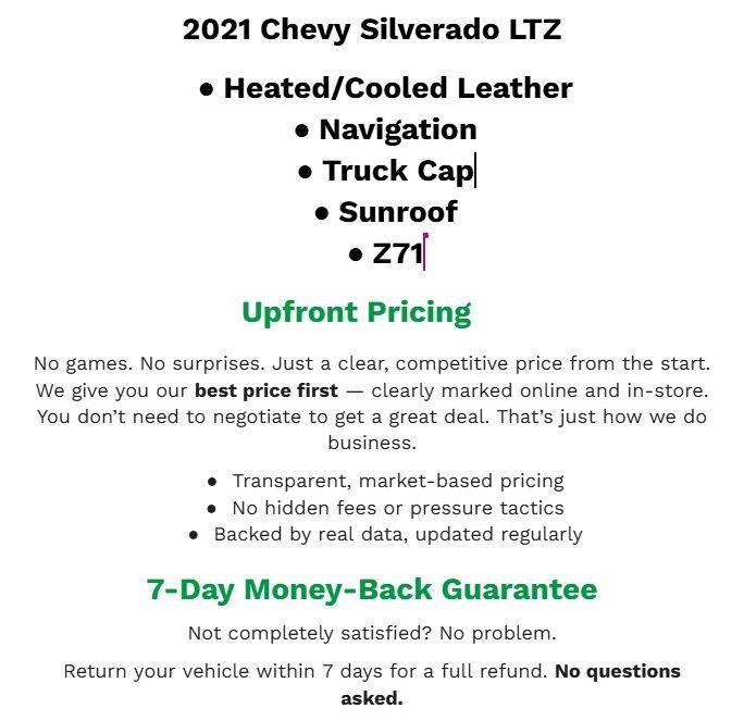 Used 2021 Chevrolet Silverado 1500 LTZ w/ LTZ Premium Package AWD/4WD image 2
