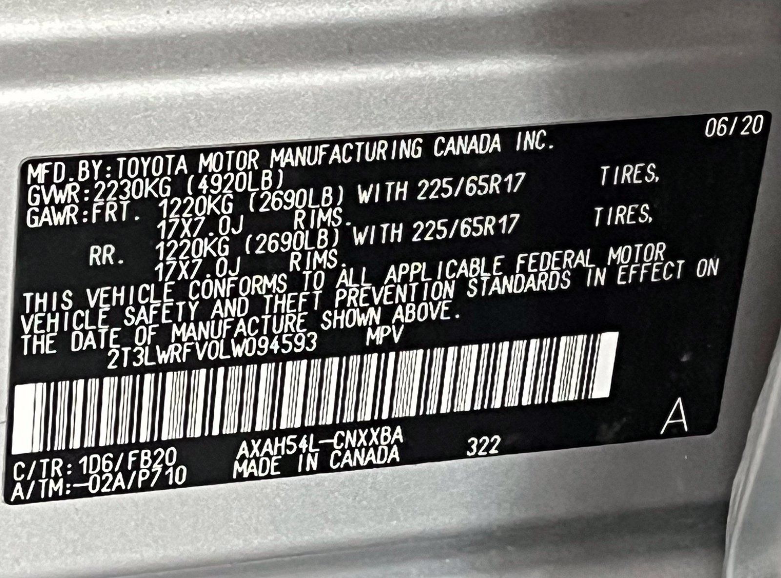 Used 2020 Toyota RAV4 LE w/ All Weather Liner Package AWD/4WD image 17