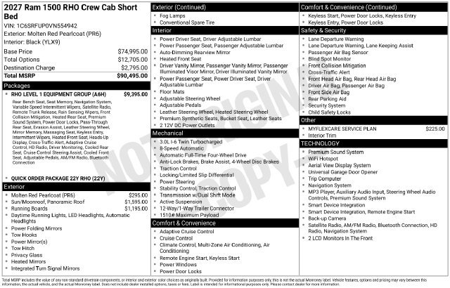 New 2027 RAM 1500 RHO w/ RHO Level 1 Equipment Group AWD/4WD image 3