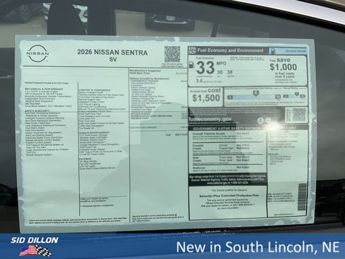 New 2026 Nissan Sentra SV w/ SV Convenience Package image 13