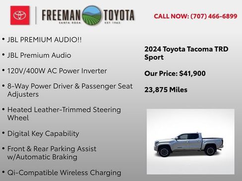 Certified 2024 Toyota Tacoma TRD Sport w/ TRD Sport Upgrade Package RWD image 10