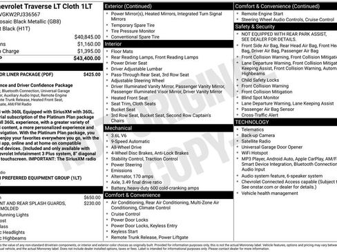 Used 2023 Chevrolet Traverse LT w/ LPO, Floor Liner Package AWD/4WD image 13