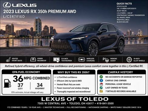 Used 2023 Lexus RX 350h w/ Accessory Package (K3) AWD/4WD image 1