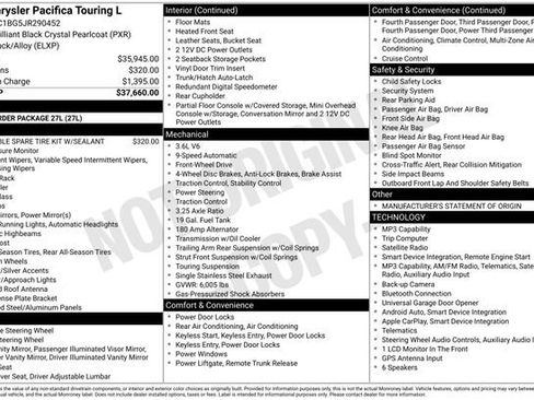 Used 2018 Chrysler Pacifica Touring-L FWD image 9