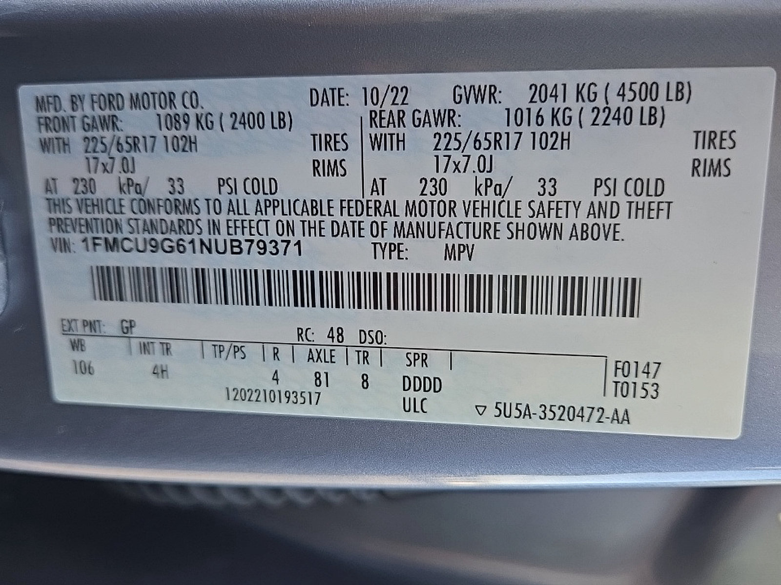 Used 2022 Ford Escape SE w/ Convenience Package AWD/4WD image 25
