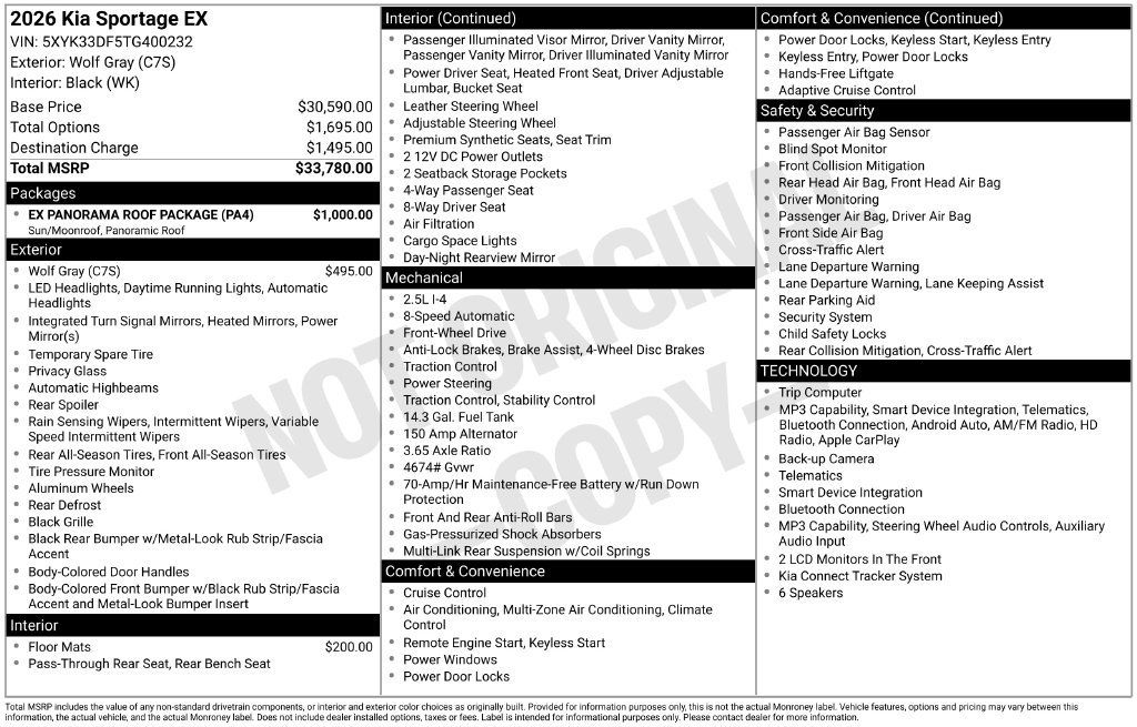 Used 2026 Kia Sportage EX w/ EX Panorama Roof Package FWD image 2