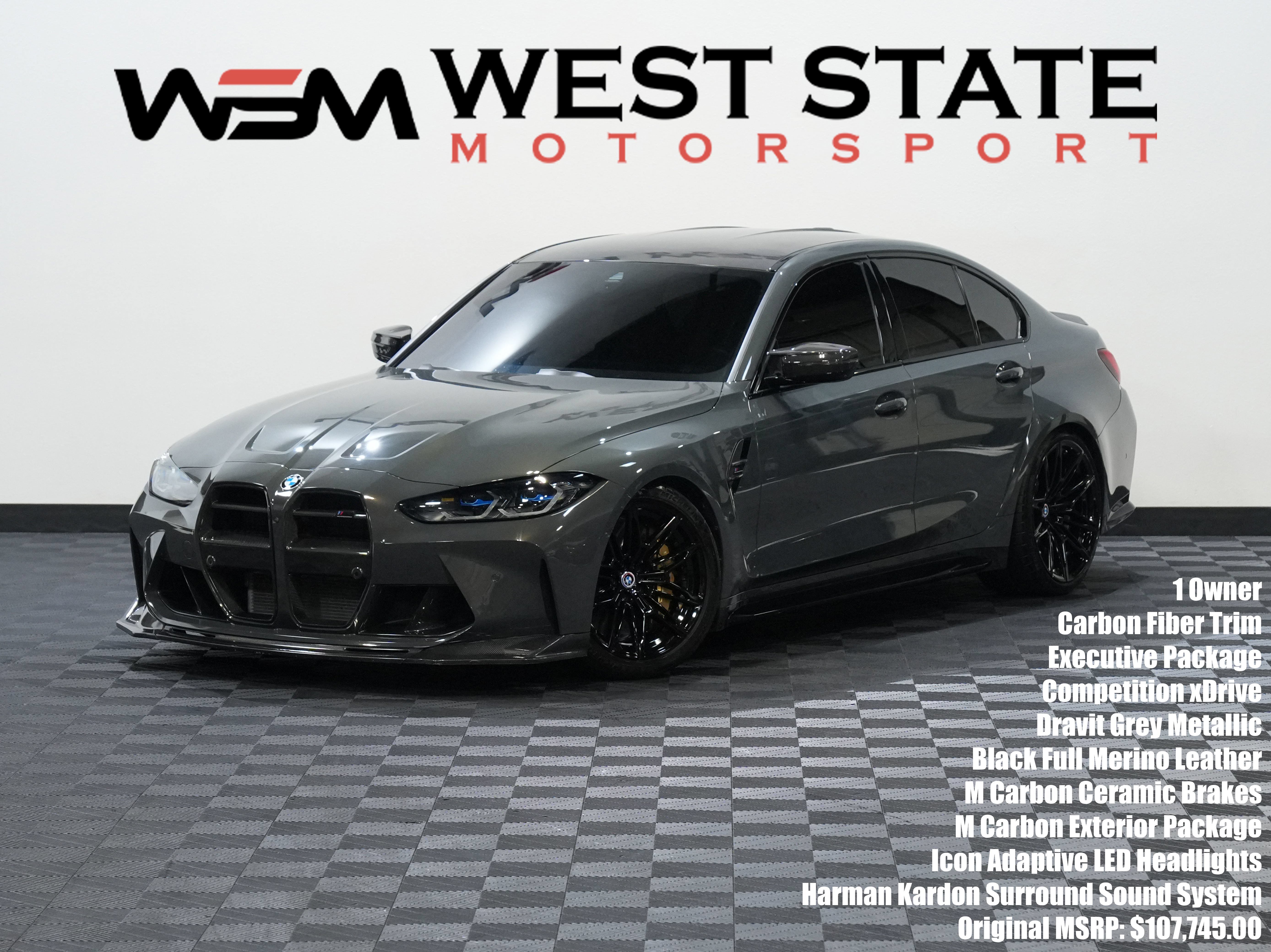 Used 2024 BMW M3 Competition w/ M Carbon Exterior Package AWD/4WD image 1
