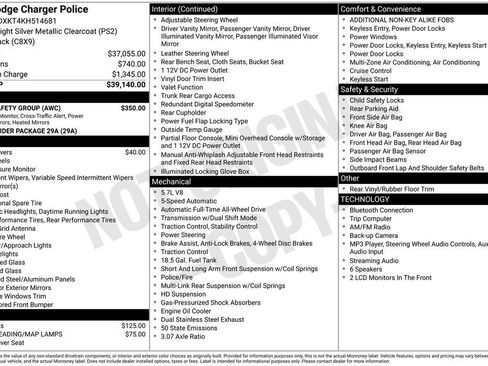 Used 2019 Dodge Charger Police w/ Fleet Safety Group AWD/4WD image 6