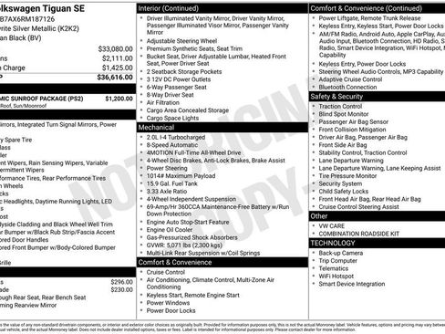 Used 2024 Volkswagen Tiguan SE w/ Panoramic Sunroof Package AWD/4WD image 13