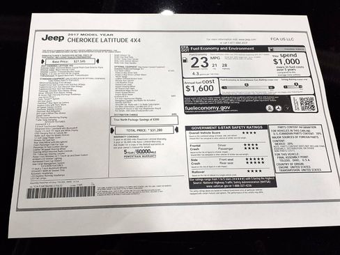 Certified 2017 Jeep Cherokee Latitude w/ True North Edition AWD/4WD image 26