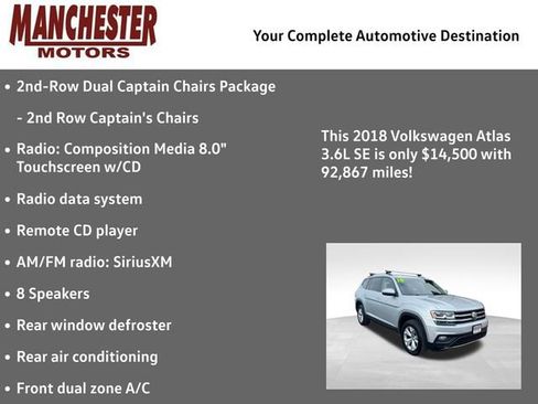 Used 2018 Volkswagen Atlas SE image 2