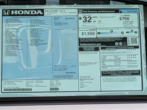 New 2026 Honda Accord LX image 17