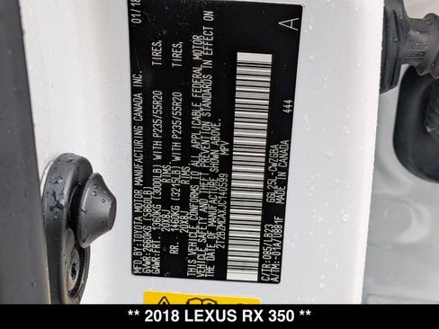 Used 2018 Lexus RX 350 AWD w/ Premium Package image 30