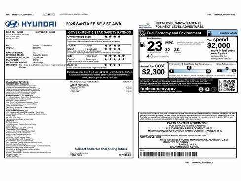 Used 2025 Hyundai Santa Fe SE image 2