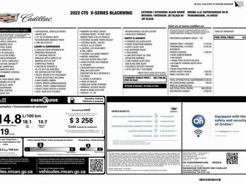 Used 2022 Cadillac CT5 V Blackwing w/ Carbon Fibre Package 1 image 3