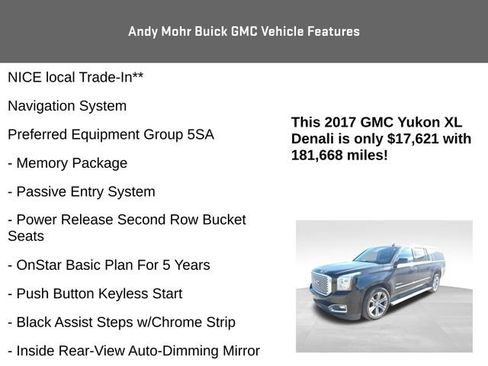 Used 2017 GMC Yukon XL Denali w/ Open Road Package AWD/4WD image 4