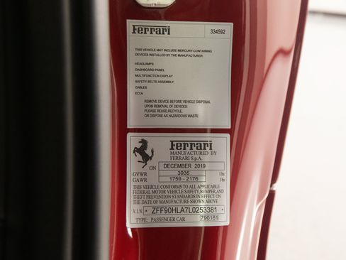 Certified 2020 Ferrari 488 Pista Coupe RWD image 48