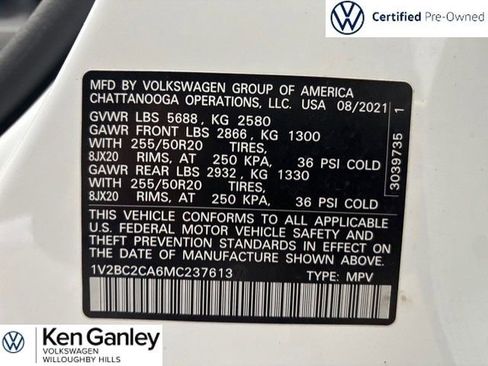 Used 2021 Volkswagen Atlas Cross Sport SEL AWD/4WD image 29