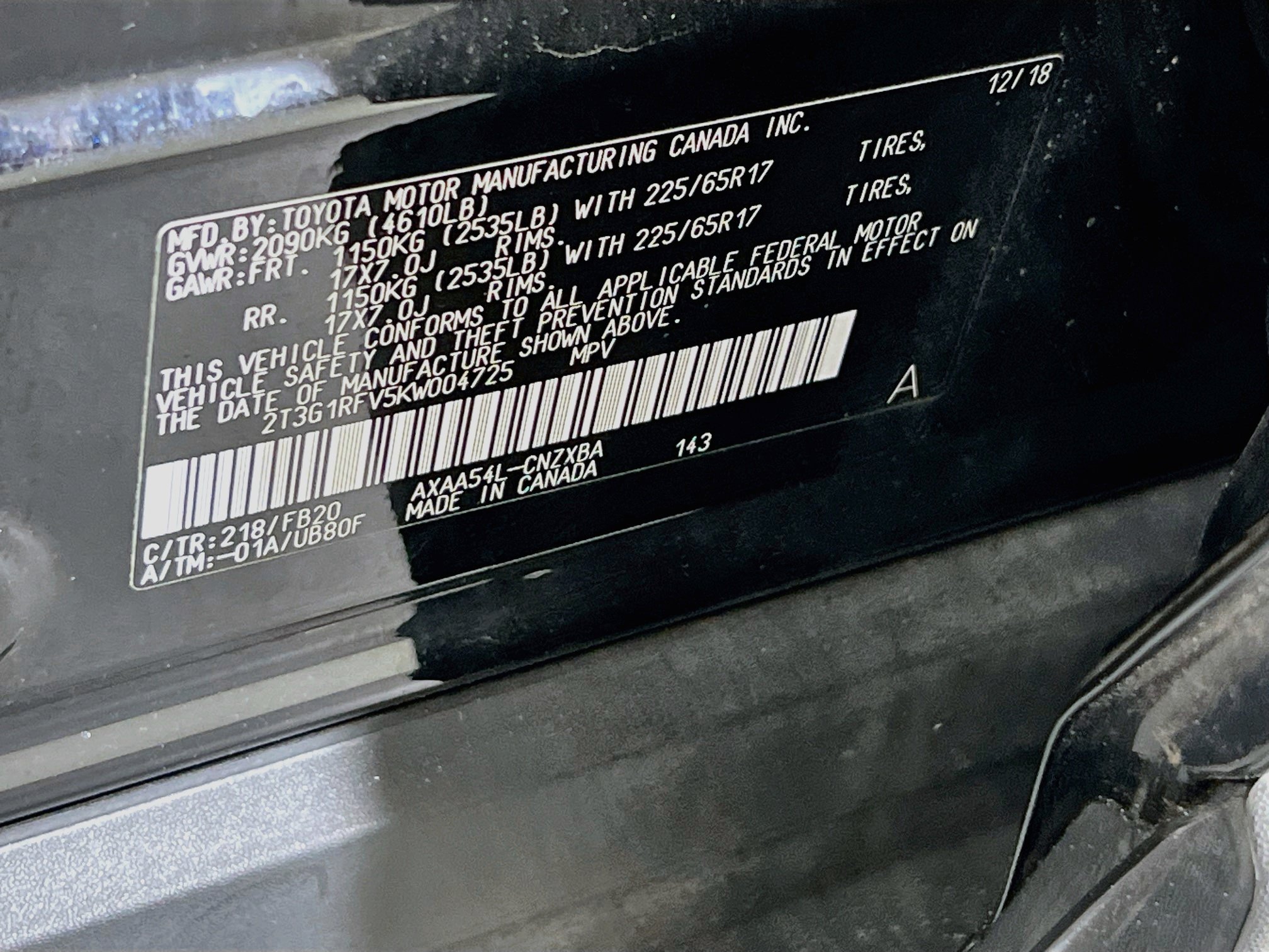 Used 2019 Toyota RAV4 LE w/ All Weather Liner Package AWD/4WD image 29