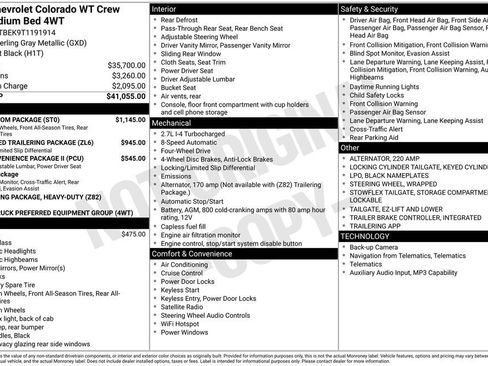 New 2026 Chevrolet Colorado W/T w/ WT Custom Package AWD/4WD image 32