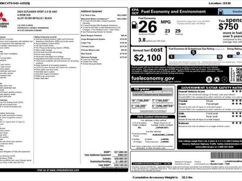 Used 2024 Mitsubishi Outlander Sport SE AWD/4WD image 4