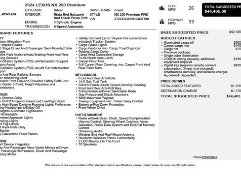 Used 2024 Lexus NX 250 FWD image 3
