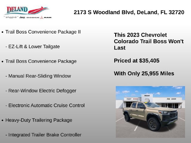 Used 2023 Chevrolet Colorado Trail Boss w/ Technology Package AWD/4WD image 22