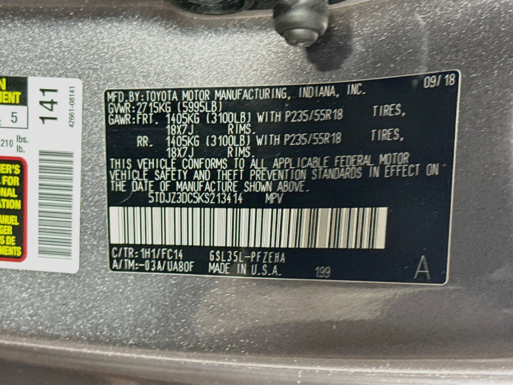 Certified 2019 Toyota Sienna LE AWD/4WD image 35