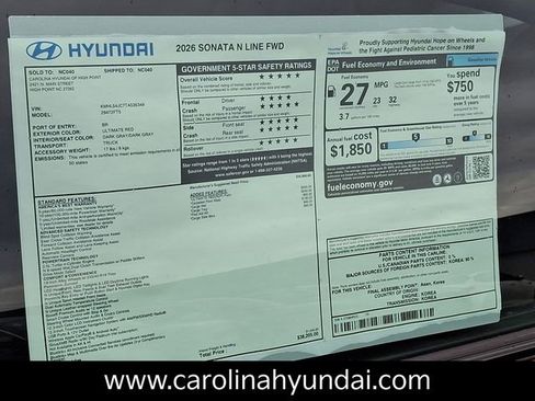 New 2026 Hyundai Sonata N Line image 12