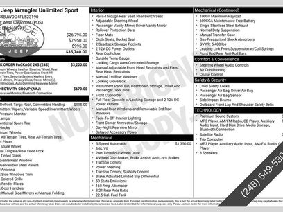 Used 2015 Jeep Wrangler Unlimited Sport w/ Quick Order Package 24S