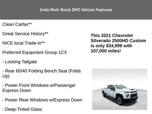 Used 2021 Chevrolet Silverado 2500 Custom w/ Custom Value Package image 4