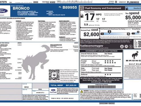 Used 2023 Ford Bronco Black Diamond w/ Sasquatch Package AWD/4WD image 5