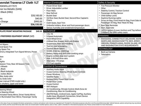 Used 2018 Chevrolet Traverse LT image 3