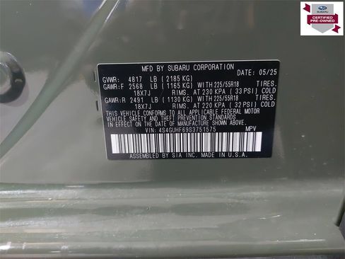 Certified 2025 Subaru Crosstrek 2.5i Sport w/ Crosstrek Mirror Package image 37